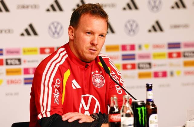 Deutschland - Slowakei Pressekonferenz Leipzig, 16.11.2025, Matchday -1, Red Bull Arena, Pressekonferenz zur WM Qualifikation BR Deutschland vs. Slowakei am 17.11.2025 , Im Bild: DFB Bundestrainer Julian Nagelsmann (Deutschland) ,