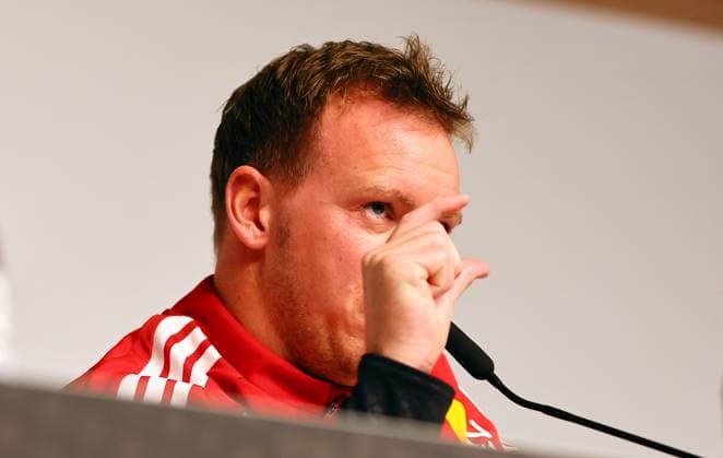 Deutschland - Slowakei Pressekonferenz Leipzig, 16.11.2025, Matchday -1, Red Bull Arena, Pressekonferenz zur WM Qualifikation BR Deutschland vs. Slowakei am 17.11.2025 , Im Bild: DFB Bundestrainer Julian Nagelsmann (Deutschland) ,