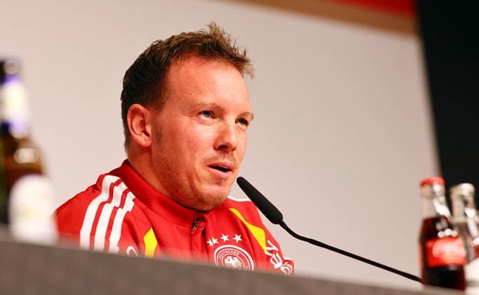 Deutschland - Slowakei Pressekonferenz Leipzig, 16.11.2025, Matchday -1, Red Bull Arena, Pressekonferenz zur WM Qualifikation BR Deutschland vs. Slowakei am 17.11.2025 , Im Bild: DFB Bundestrainer Julian Nagelsmann (Deutschland) ,