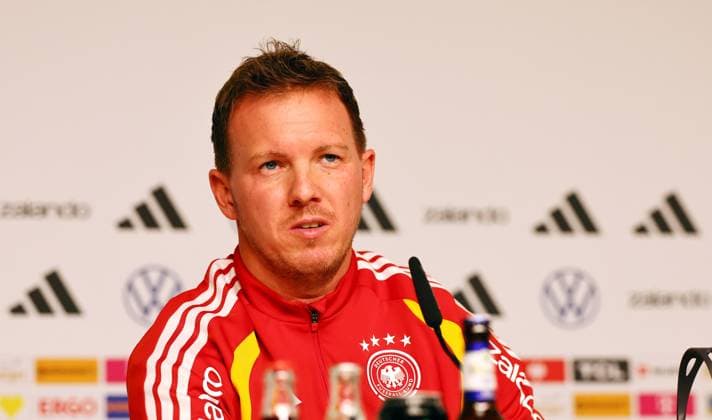 Deutschland - Slowakei Pressekonferenz Leipzig, 16.11.2025, Matchday -1, Red Bull Arena, Pressekonferenz zur WM Qualifikation BR Deutschland vs. Slowakei am 17.11.2025 , Im Bild: DFB Bundestrainer Julian Nagelsmann (Deutschland) ,