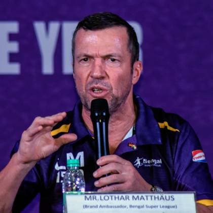 Lothar Matthäus attends media conference on Bengal Super League in Kolkata Kolkata, Nov 16 (ANI): FIFA World Cup, WM, Weltmeisterschaft, Fussball winner and Ballon d Or recipient Lothar Matthäus during a media conference on Bengal Super League football tournament, in Kolkata on sunday. Kolkata West Bengal India Copyright: xANIx ANI_20251116162