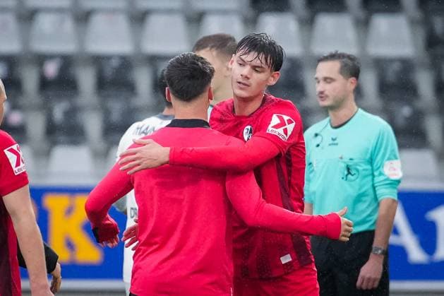 Deutschland, Fußball, Regionalliga Südwest, Saison 2025 2026, 17. Spieltag SC Freiburg II vs. 1 FSV Mainz 05 II Dreisamstadion (Freiburg): Luca Schulten (SC Freiburg II, 18) Freiburg Dreisamstadion Baden-Württemberg Deutschland Copyright: xFINLEYxMÖRCHx