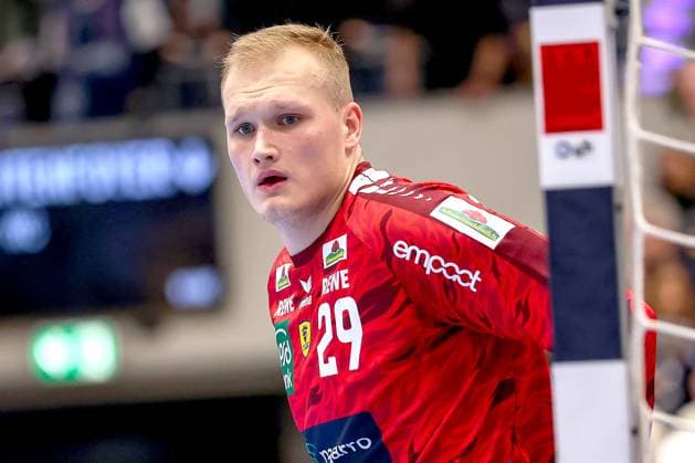 16.11.2025, Handball, HBL, Bergischer HC - Rhein-Neckar Löwen, Mitsubishi Electric HALLE Düsseldorf: Torwart David Späth (Rhein-Neckar Löwen 29) Nordrhein-Westfalen Deutschland