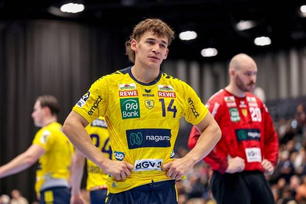 16.11.2025, Handball, HBL, Bergischer HC - Rhein-Neckar Löwen, Mitsubishi Electric HALLE Düsseldorf: Enttäuschte Gesichter nach der Niederlage - Gino Steenaerts (Rhein-Neckar Löwen 14) Nordrhein-Westfalen Deutschland