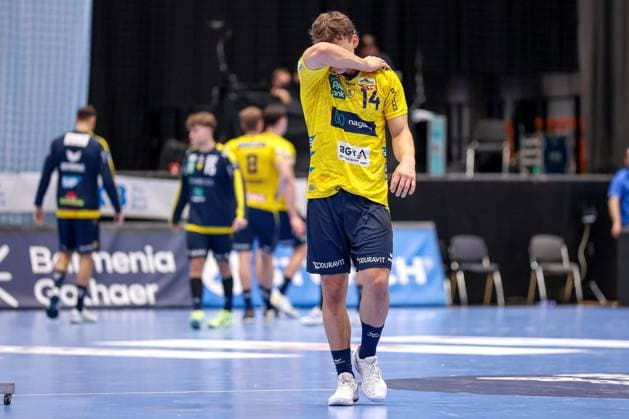 16.11.2025, Handball, HBL, Bergischer HC - Rhein-Neckar Löwen, Mitsubishi Electric HALLE Düsseldorf: Enttäuschte Gesichter nach der Niederlage - Gino Steenaerts (Rhein-Neckar Löwen 14) Nordrhein-Westfalen Deutschland