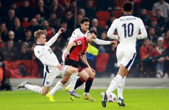 Jarrod Bowen of England. Albania v England, FIFA 2026 World Cup Qualifying, Group K, Football, Arena Kombetare, Tirana, Albania - 16 Nov 2025Tirana Arena Kombetare Albania EDITORIAL USE ONLY No use with unauthorised audio, video, data, fixture lists, club league logos or live services. Online in-match use limited to 120 images, no video emulation. No use in betting, games or single club league player publications.  Copyright: xNikolaxKrstic Shutterstockx 15786244x