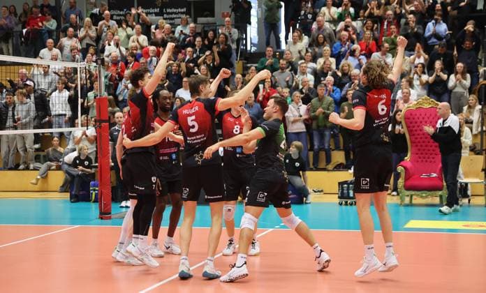 Ludwigsburg , Volleyball Bundesliga , Barock Volleys MTV Ludwigsburg vs. cerebricks VOLLEY GOATS Mitteldeutschland , Jubel Ludwigsburg