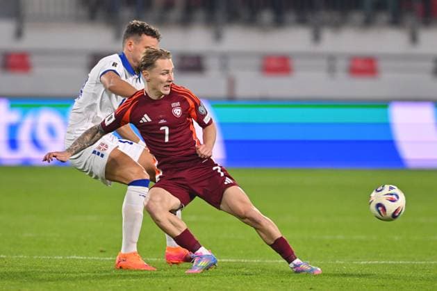 SERBIA vs LATVIA EDUARDS DASÄ¶EVICS football Serbia vs Latvia FIFA World Cup, WM, Weltmeisterschaft, Fussball qualification match at Dubocica stadiuim , Leskovac 16.11.2025 Foto: FOOTBALL, SERBIA, LATVIA, FIFA WORLD CUP QUALIFICATIONS MATCH Leskovac Dubocica stadium Serbia Copyright: xMarkoxMetlas xMNxPressx