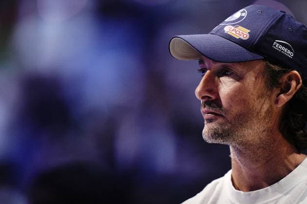 Juan Carlos Ferrero, trainer of Spain s Carlos Alcaraz , reacts during the singles final tennis match of the ATP, Tennis Herren World Tour Finals against Italy s Jannik Sinner at the Inalpi Arena in Turin, Italy - Sunday, Nov. 16, 2025. - Tennis  Copyright: xMarcoxAlpozzi LaPressex