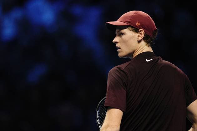 Italy s Jannik Sinner reacts during the singles final tennis match of the ATP, Tennis Herren World Tour Finals against Spain s Carlos Alcaraz at the Inalpi Arena in Turin, Italy - Sunday, Nov. 16, 2025. - Tennis  Copyright: xMarcoxAlpozzi LaPressex