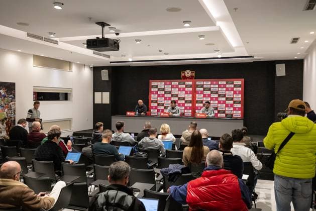 press conference, PK, Pressekonferenz of Croatia National Football Team Press conference of Croatia National Football Team on November 16, 2025 in Podgorica, Montenegro, ahead of the FIFA World Cup, WM, Weltmeisterschaft, Fussball 2026 qualifier match against Montenegro. The football match between Croatia and Montenegro is on November 17.  StefanxIvanovic PIXSELL