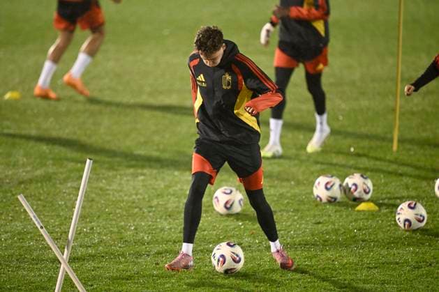 Belgium v Liechtenstein - FIFA World Cup, WM, Weltmeisterschaft, Fussball 2026 UEFA Qualifier - Media Activities 16 11 2025 ILIEGE, BELGIUM - NOVEMBER 16 : De Cuyper Maxim defender of Belgium pictured during a training session of the Belgian National Football team prior to the FIFA World Cup 2026 European Qualifiers match between Belgium and Liechtenstein on November 16, 2025 in Liege, Belgium, 16 11 2025 Liege Belgium  Copyright: xTomasxSiskx