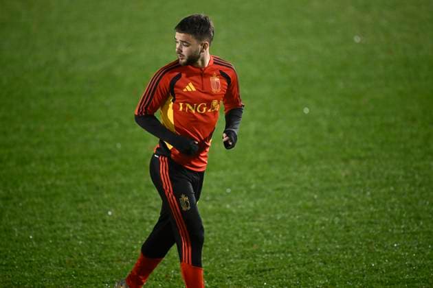 Belgium v Liechtenstein - FIFA World Cup, WM, Weltmeisterschaft, Fussball 2026 UEFA Qualifier - Media Activities 16 11 2025 ILIEGE, BELGIUM - NOVEMBER 16 : Raskin Nicolas midfielder of Belgium pictured during a training session of the Belgian National Football team prior to the FIFA World Cup 2026 European Qualifiers match between Belgium and Liechtenstein on November 16, 2025 in Liege, Belgium, 16 11 2025 Liege Belgium  Copyright: xTomasxSiskx