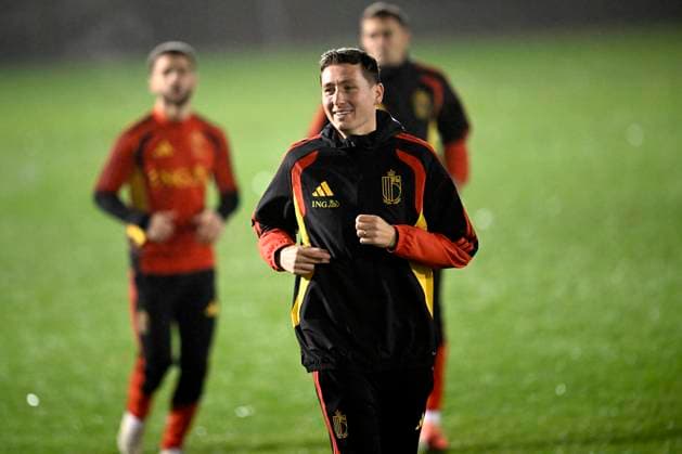 Belgium v Liechtenstein - FIFA World Cup, WM, Weltmeisterschaft, Fussball 2026 UEFA Qualifier - Media Activities 16 11 2025 ILIEGE, BELGIUM - NOVEMBER 16 : Vanaken Hans midfielder of Belgium pictured during a training session of the Belgian National Football team prior to the FIFA World Cup 2026 European Qualifiers match between Belgium and Liechtenstein on November 16, 2025 in Liege, Belgium, 16 11 2025 Liege Belgium  Copyright: xTomasxSiskx