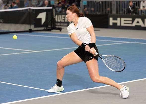 Billie Jean King Cup 2025 Play-Offs, TC Ismaning, Muenchen, Deutschland, Team Germany, Ella Seidel Tennis - Billie Jean King Cup 2025 - ITF Billie Jean King Cup - TC Ismaning - Ismaning - Bayern - Deutschland - 16 November 2025. Copyright: xJuergenxHasenkopfx