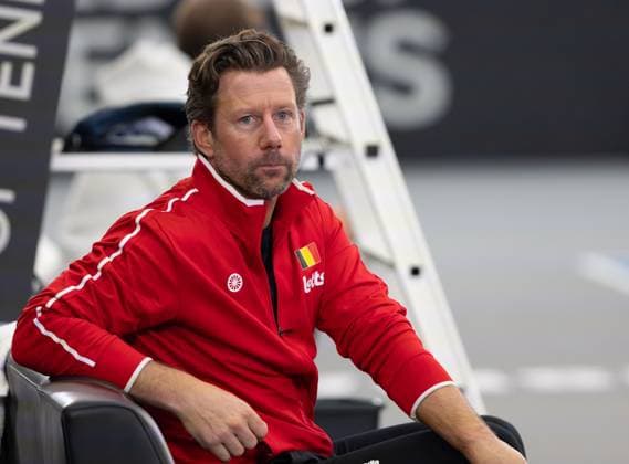 Billie Jean King Cup 2025 Play-Offs, TC Ismaning, Muenchen, Deutschland, Team Belgium, Belgien, Team Captain Wim Fissette Tennis - Billie Jean King Cup 2025 - ITF Billie Jean King Cup - TC Ismaning - Ismaning - Bayern - Deutschland - 16 November 2025. Copyright: xJuergenxHasenkopfx