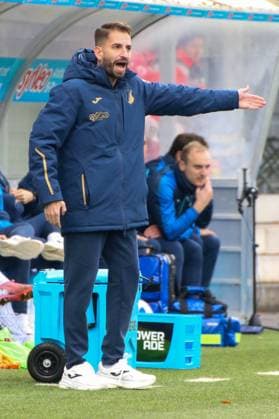 16.11.2025, xgrfx, Fussball DFB Pokal Frauen Achtelfinale , TSG Hoffenheim - Eintracht Frankfurt v.l. Theodoros Dedes (TSG Hoffenheim) (DFL DFB REGULATIONS PROHIBIT ANY USE OF PHOTOGRAPHS as IMAGE SEQUENCES and or QUASI-VIDEO) Dietmar-Hopp Stadion