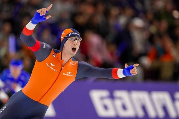 2025-11-16 - ISU World Cup Speed skating, Eisschnelllauf 1 SALT LAKE CITY, USA - NOVEMBER 16: Jenning De Boo of Netherlands during the ISU World Cup Speed Skating 1 at the Olympic Oval on November 16, 2025 in Salt Lake City, USA Salt Lake City Olympic Oval USA Content not available for redistribution in The Netherlands directly or indirectly through any third parties. Copyright: xAndrexWeeningx