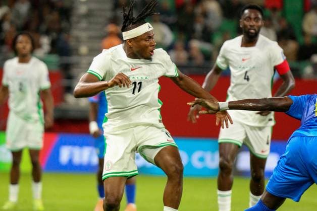 RABAT, MOROCCO - NOVEMBER 16; Samuel Chukwueze of Nigeria during the 2026 FIFA World Cup, WM, Weltmeisterschaft, Fussball Playoffs between Nigeria and Dr Congo at Prince Moulay El Hassan Stadium on November 16, 2025 in Rabat, Morocco. Photo by Shengolpixs Copyright: xKarpushevx