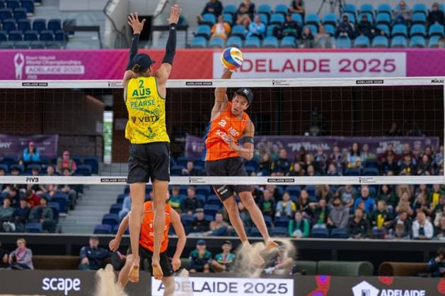 RECORD DATE NOT STATED ADELAIDE, AUSTRALIA - NOVEMBER 17: Matthew Immers (Player 2 - NED) during the Beach volleyball, Beachvolleyball World Championships at Adelaide on November 17, 2025 in Adelaide, Australia. Australia Copyright: xBEAUTIFULxSPORTS PeterxWeberx