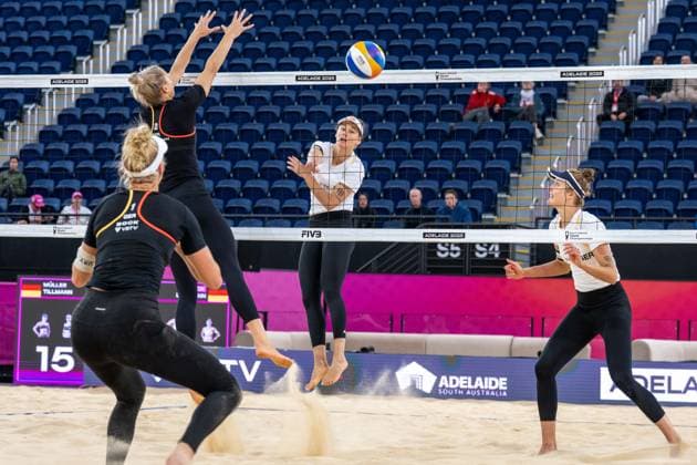 RECORD DATE NOT STATED ADELAIDE, AUSTRALIA - NOVEMBER 17: Svenja Müller (Player 1 - GER), Cinja Tillmann (Player 2 - GER) during the Beach volleyball, Beachvolleyball World Championships at Adelaide on November 17, 2025 in Adelaide, Australia. Australia Copyright: xBEAUTIFULxSPORTS PeterxWeberx