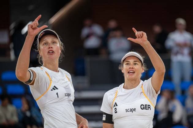 RECORD DATE NOT STATED Beach volleyball, Beachvolleyball World Championships Adelaide, Australia 17.11.2025 ADELAIDE, AUSTRALIA - NOVEMBER 17: Svenja Müller (Player 1 - GER), Cinja Tillmann (Player 2 - GER) during the Beach Volleyball World Championships at Adelaide on November 17, 2025 in Adelaide, Australia. Copyright: xBEAUTIFULxSPORTS PeterxWeberx