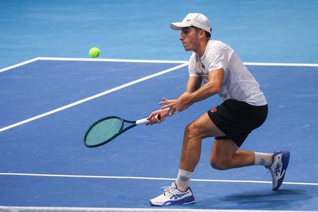 Michele RIBECAI (ITA) during ATP, Tennis Herren Challenger Bergamo, International Tennis match in Bergamo, Italy, November 17 2025  Copyright: xRobertaxCorradin IPAxSportx xipa-agency.netx xx IPA_68055014 IPA_Agency_IPA68055014