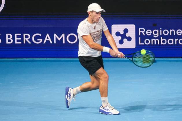 Michele RIBECAI (ITA) during ATP, Tennis Herren Challenger Bergamo, International Tennis match in Bergamo, Italy, November 17 2025  Copyright: xRobertaxCorradin IPAxSportx xipa-agency.netx xx IPA_68055016 IPA_Agency_IPA68055016