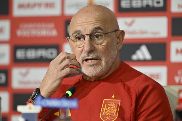 Ahead of Turkiye v Spain - FIFA World Cup, WM, Weltmeisterschaft, Fussball 2026 Qualifying match SEVILLE, SPAIN – NOVEMBER 17: Head coach of Spain Luis de la Fuente speaks during a press conference, PK, Pressekonferenz at Estadio La Cartuja ahead of the 2026 FIFA World Cup European Qualifiers Group E sixth and final match between Turkiye and Spain in Seville, Spain on November 17, 2025. Burak Akbulut Anadolu Seville Spain. Editorial use only. Please get in touch for any other usage.  Copyright: x2025xAnadoluxBurakxAkbulutx