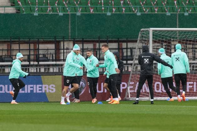 SOCCER - FIFA WC quali, AUT vs BIH VIENNA,AUSTRIA,17.NOV.25 - FIFA World Cup, WM, Weltmeisterschaft, Fussball 2026, European Qualifiers, group stage, OEFB international match, Länderspiel, Nationalmannschaft Austria vs Bosnia and Herzegovina, preview, training AUT. Image shows the team of AUT. GEPAxpictures xArminxRauthner