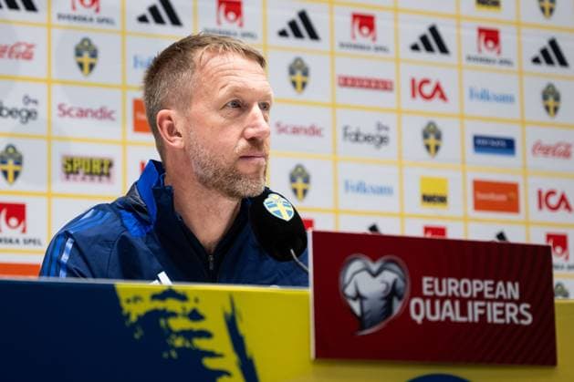 251117 Head coach Graham Potter of the Swedish men s national football team at a press conference, PK, Pressekonferenz on November 17, 2025 in Stockholm. Photo: Jesper Zerman BILDBYRAN kod JZ JZ0647 fotboll football soccer fotball vm-kval kval FIFA World Cup, WM, Weltmeisterschaft, Fussball qualifier qualifier träning practice training sverige sweden sverige a bbeng Copyright: JESPERxZERMAN BB251117JZ067