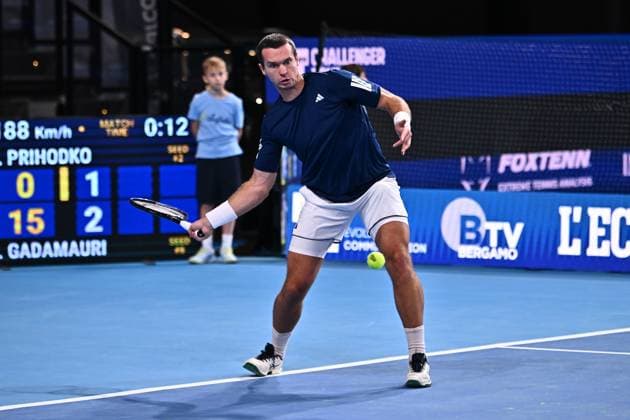 Tennis: ATP, Tennis Herren Challenger Internazionali Di Bergamo 2025 Oleg Prihodko of Ukraine participates in the ATP Challenger Trofeo Faip-Perrel 2025 at Choruslife Arena in Bergamo, Italy, on November 17, 2025. Bergamo Italy  Copyright: xMichelexMaravigliax originalFilename:maraviglia-tennisat251117_npaQI.jpg