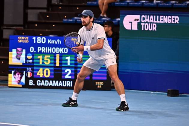 Tennis: ATP, Tennis Herren Challenger Internazionali Di Bergamo 2025 Buvaysar Gadamauri of Belgium participates in the ATP Challenger Trofeo Faip-Perrel 2025 at Choruslife Arena in Bergamo, Italy, on November 17, 2025. Bergamo Italy  Copyright: xMichelexMaravigliax originalFilename:maraviglia-tennisat251117_npGZk.jpg