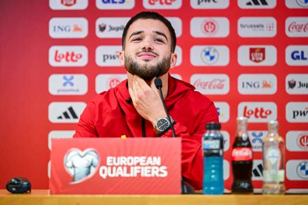 Belgium v Liechtenstein - FIFA World Cup, WM, Weltmeisterschaft, Fussball 2026 UEFA Qualifiers - Media Activities 17 11 2025 LIEGE, BELGIUM - NOVEMBER 17 : Raskin Nicolas midfielder of Belgium talking to the press during a press conference, PK, Pressekonferenz ahead of the FIFA World Cup 2026 UEFA European Qualifiers group J qualifying round matchday 10 between Belgium and Liechtenstein on November 17, 2025 in Liege, Belgium, 17 11 2025 Liege Belgium  Copyright: xVincentxKalutx