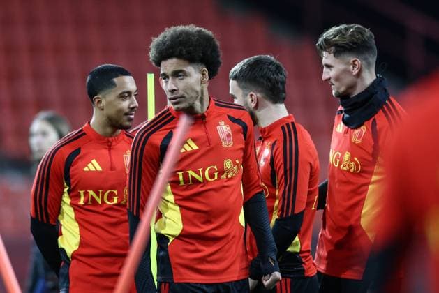 Belgium s Axel Witsel pictured during a training session of the Red Devils, the Belgian national soccer team, in Liege on Monday 17 November 2025. The team is preparing for its last World Cup 2026 qualification match against Liechtenstein tomorrow. BRUNOxFAHY  x142230154x