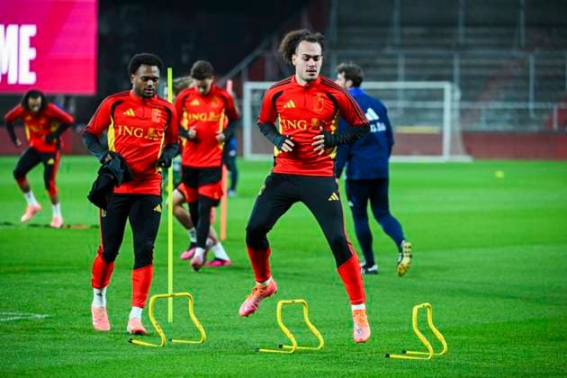Belgium v Liechtenstein - FIFA World Cup, WM, Weltmeisterschaft, Fussball 2026 UEFA Qualifiers - Media Activities 17 11 2025 LIEGE, BELGIUM - NOVEMBER 17 : Theate Arthur defender of Belgium pictured during a training session ahead of the FIFA World Cup 2026 UEFA European Qualifiers group J qualifying round matchday 10 between Belgium and Liechtenstein on November 17, 2025 in Liege, Belgium, 17 11 2025 Liege Belgium  Copyright: xVincentxKalutx