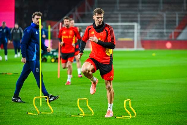 Belgium v Liechtenstein - FIFA World Cup, WM, Weltmeisterschaft, Fussball 2026 UEFA Qualifiers - Media Activities 17 11 2025 LIEGE, BELGIUM - NOVEMBER 17 : Meunier Thomas defender of Belgium pictured during a training session ahead of the FIFA World Cup 2026 UEFA European Qualifiers group J qualifying round matchday 10 between Belgium and Liechtenstein on November 17, 2025 in Liege, Belgium, 17 11 2025 Liege Belgium  Copyright: xVincentxKalutx