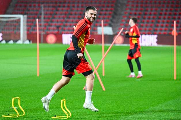 Belgium v Liechtenstein - FIFA World Cup, WM, Weltmeisterschaft, Fussball 2026 UEFA Qualifiers - Media Activities 17 11 2025 LIEGE, BELGIUM - NOVEMBER 17 : Raskin Nicolas midfielder of Belgium pictured during a training session ahead of the FIFA World Cup 2026 UEFA European Qualifiers group J qualifying round matchday 10 between Belgium and Liechtenstein on November 17, 2025 in Liege, Belgium, 17 11 2025 Liege Belgium  Copyright: xVincentxKalutx