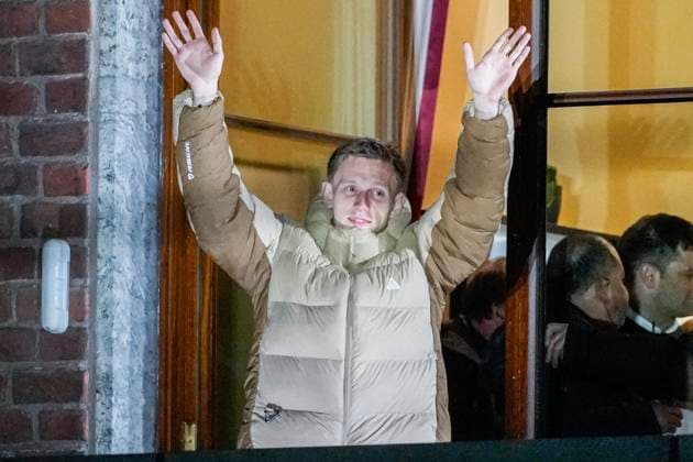 Folk festival after World Cup qualification Oslo 20251117 The Norwegian men s national football team greets the people from the city hall balcony after the victory in the World Cup qualifying match between Norway and Italy at San Siro Photo Heiko Junge NTB Oslo Norway EDITORIAL USE ONLY RESTRICTED USE FOR BETTING COMPANIES  Copyright: xHeikoxJungex xNTBx