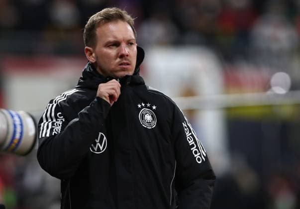 17.11.2025, xtgx, Fussball WM-Qualifikation 2026, Deutschland - Slowakei v.l. Trainer Julian Nagelsmann (Deutsche Fussball Nationalmannschaft DFB) (DFL DFB REGULATIONS PROHIBIT ANY USE OF PHOTOGRAPHS as IMAGE SEQUENCES and or QUASI-VIDEO) Leipzig