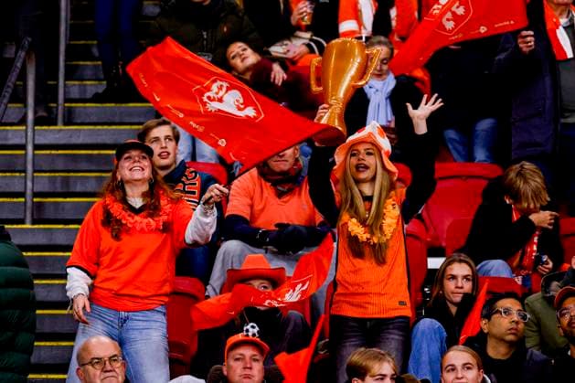 supporters of the Netherlands Netherlands v Lithuania, FIFA World Cup, WM, Weltmeisterschaft, Fussball 2026 Qualifier, Netherlands v Lithuania, Johan Cruijff Arena, November 17, 2025, Amsterdam, Netherlands.