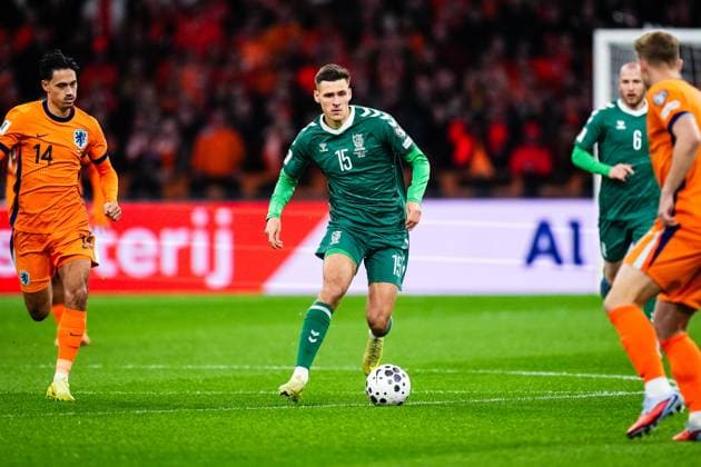 World Cup qualification: The Netherlands v Lithuania Amsterdam - Gvidas Gineitis of Lithuania during the qualification match for the World Cup 2026. The match is set between The Netherlands and Lithuania at Johan Cruyff Arena on 17 November 2025 in Amsterdam, The Netherlands. (VK Sportphoto Yannick Verhoeven) Copyright: xYannickxVerhoevenx