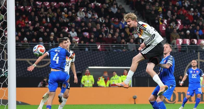 Leipzig , Fußball Länderspiel WM Qualifikation ( Europa ) , Deutschland vs. Slowakei , Tor zum 1 : 0 durch Nick Woltemade ( GER )