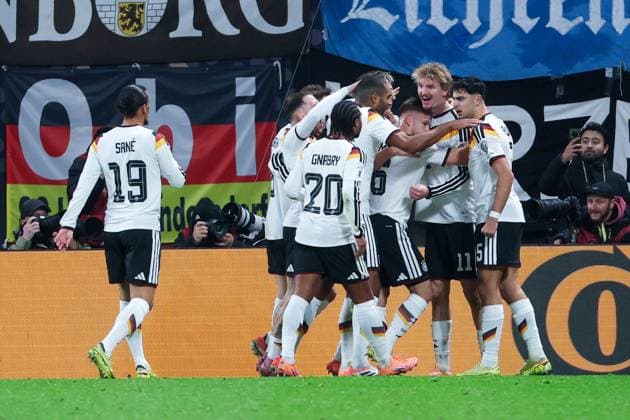 UEFA European Qualifiers - WM Qualifikation - 25 26 - Deutschland - Slowakei am 17.11.2025 in der Red Bull Arena in Leipzig Jubel, Torjubel, Torschuetze, Torschütze Nick Woltemade (Deutschland 11) jubelt nach seinem Tor zum 1:0.