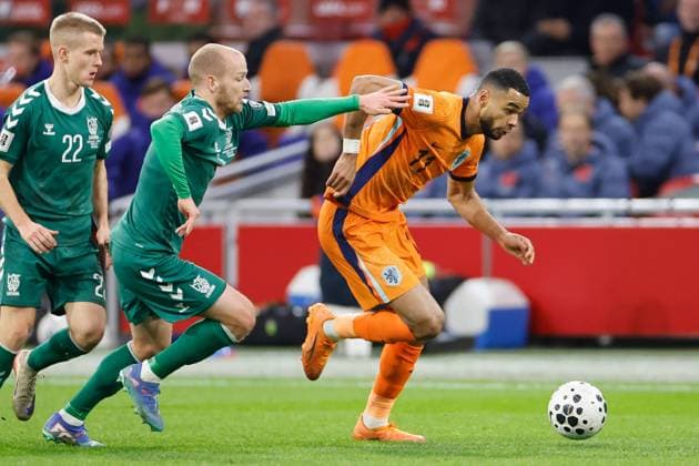 Cody Gakpo of the Netherlands Netherlands v Lithuania, FIFA World Cup, WM, Weltmeisterschaft, Fussball 2026 Qualifier, Netherlands v Lithuania, Johan Cruijff Arena, November 17, 2025, Amsterdam, Netherlands.