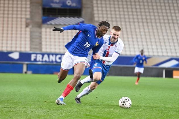 Football : France -U 21 v Iles Feroe -U 21 - UEFA European Under-21 Championship qualification Mohamed Meite of France during 2025 UEFA European Under-21 Championship qualification, Group C football match between France -U 21 and Iles FEROE -U 21 at the Alpes stadium Grenoble on November 17, 2025  Copyright: xALLILI_MOURADx