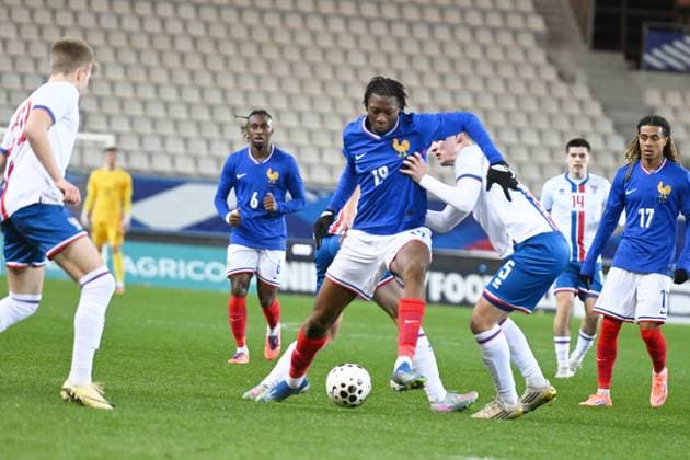 Football : France -U 21 v Iles Feroe -U 21 - UEFA European Under-21 Championship qualification Mohamed Meite of France during 2025 UEFA European Under-21 Championship qualification, Group C football match between France -U 21 and Iles FEROE -U 21 at the Alpes stadium Grenoble on November 17, 2025  Copyright: xALLILI_MOURADx