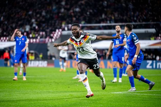 Ridle Baku (Deutschland, 23) jubelt ueber das Tor zum 5:0, GER, Deutschland vs Slowakei, Fussball, Herren, WM-Qualifikation Europa, 6. Spieltag, Spielzeit 2025 2026, 17.11.2025 GER, Deutschland vs Slowakei, Fussball, Herren, WM-Qualifikation Europa, 6. Spieltag, Spielzeit 2025 2026, 17.11.2025 Leipzig Copyright: xEibner-Pressefoto Memmlerx EP_MMR