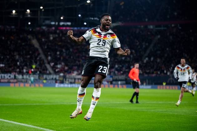 Ridle Baku (Deutschland, 23) jubelt ueber das Tor zum 5:0, GER, Deutschland vs Slowakei, Fussball, Herren, WM-Qualifikation Europa, 6. Spieltag, Spielzeit 2025 2026, 17.11.2025 GER, Deutschland vs Slowakei, Fussball, Herren, WM-Qualifikation Europa, 6. Spieltag, Spielzeit 2025 2026, 17.11.2025 Leipzig Copyright: xEibner-Pressefoto Memmlerx EP_MMR