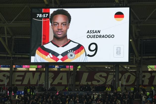 Tor beim Debüt von Assan Ouedraogo (Deutschland Germany) - Leipzig 17.11.2025: Deutschland vs. Slowakei, WM-Qualifikation, 6. Spieltag